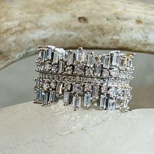 Tipsy's Favorite Brutalist CZ Ring 11 NEW